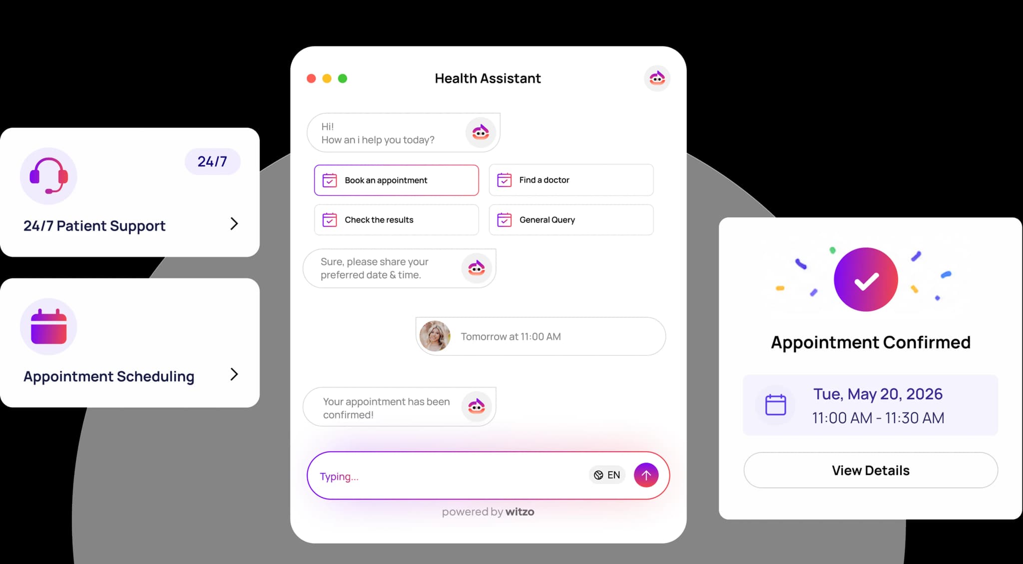 AI Chatbot for Healthcare Automate Patient Support. Improve Outcomes. Drive Better Care.