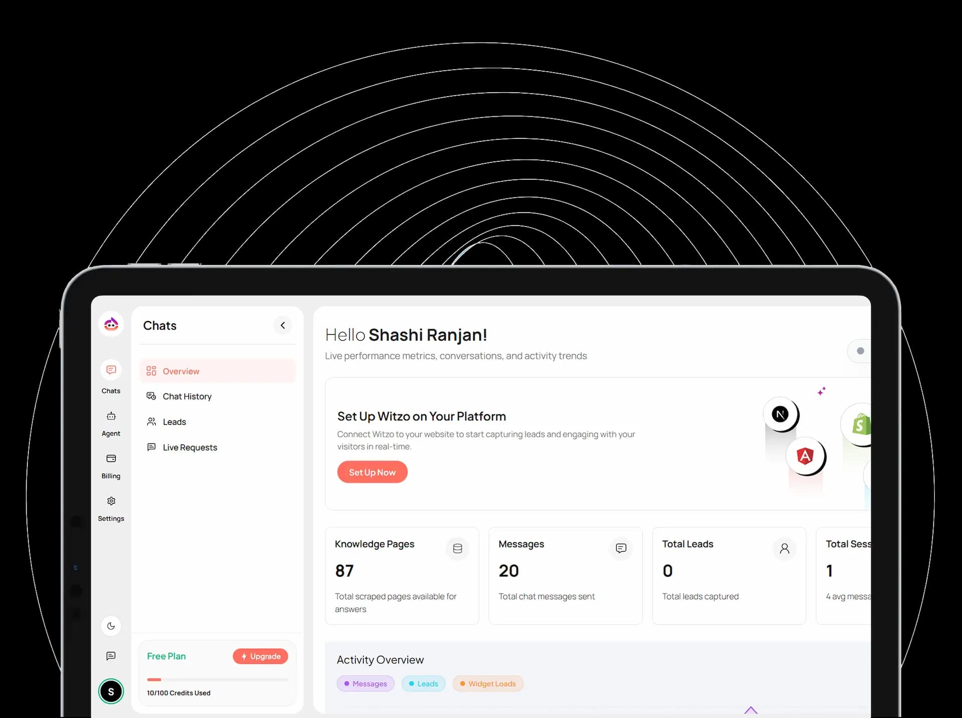 Next-gen AI Chat platform mockup