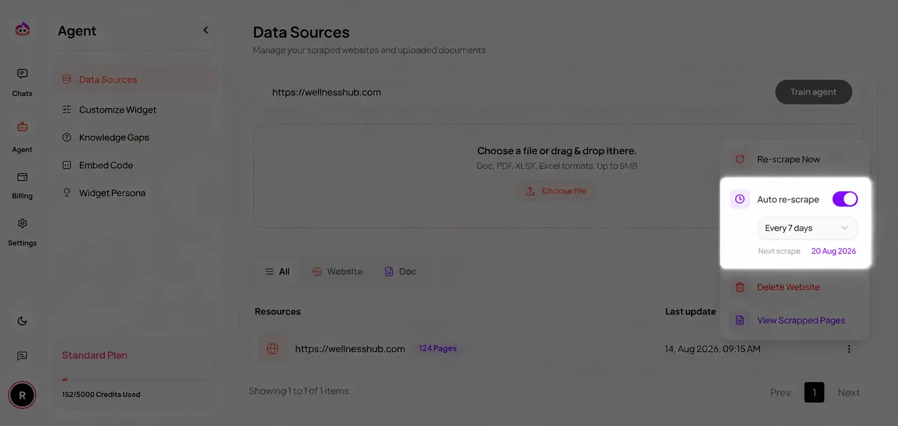 Click to zoom Screenshot for step 1: Enable Auto Re-Scrape