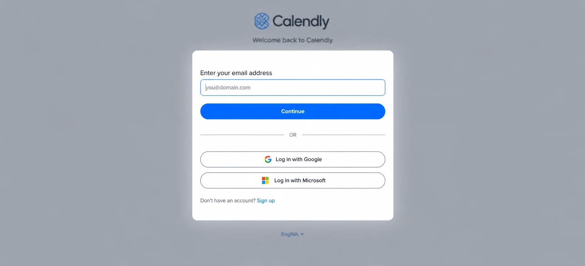 Click to zoom Screenshot for step 3: Sign In to Calendly