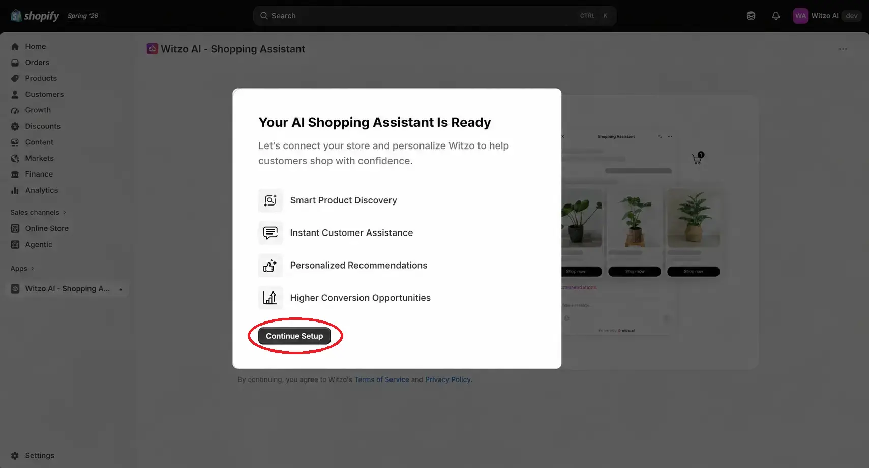Click to zoom Screenshot for step 4: Continue Setup