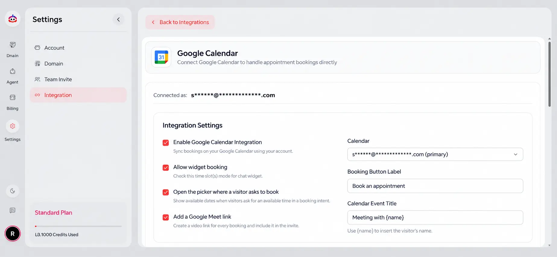 Click to zoom Screenshot for step 6: Manage Your Integration Settings