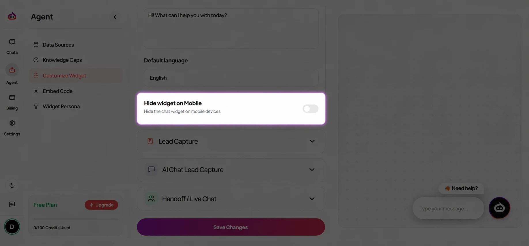 Click to zoom Show or Hide the Widget on Mobile