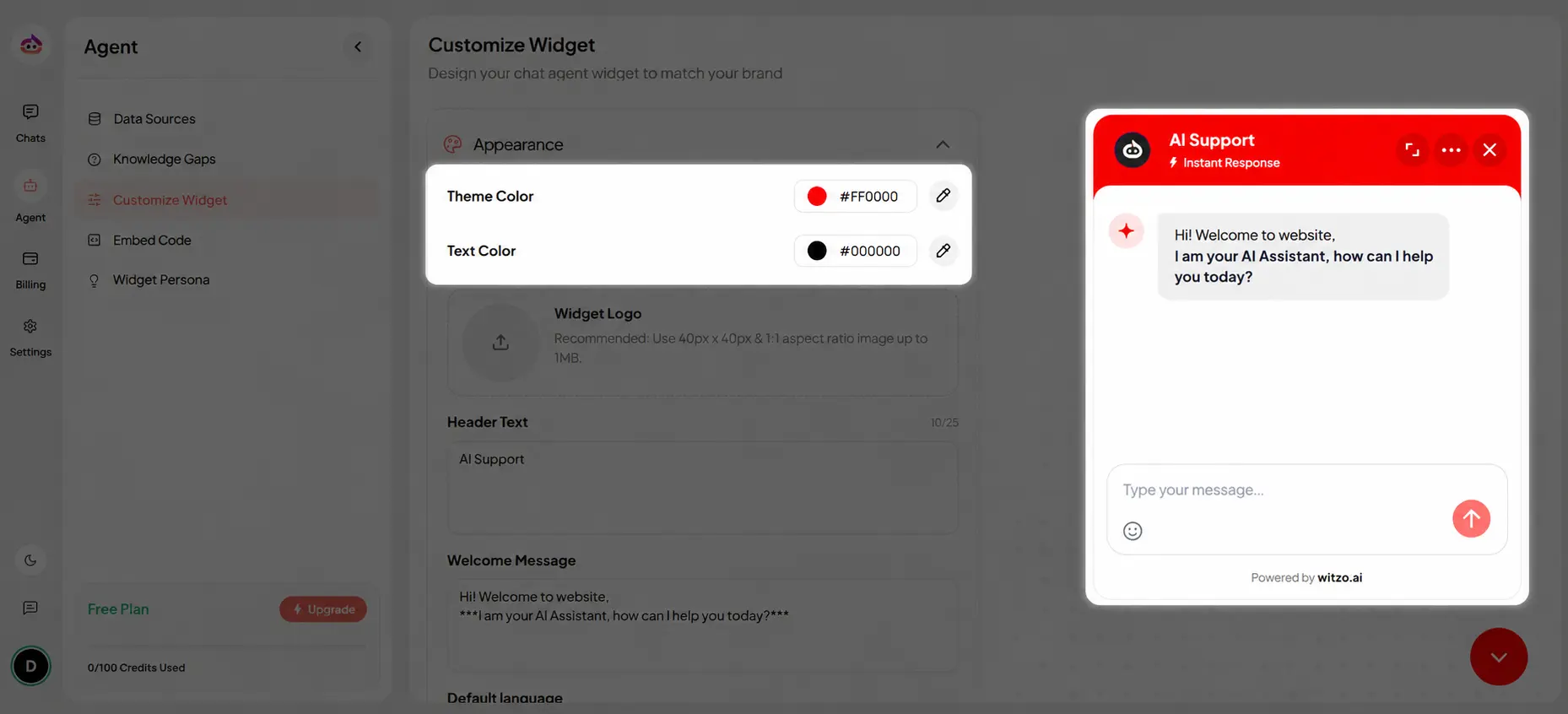 Click to zoom Choose Widget Theme Color